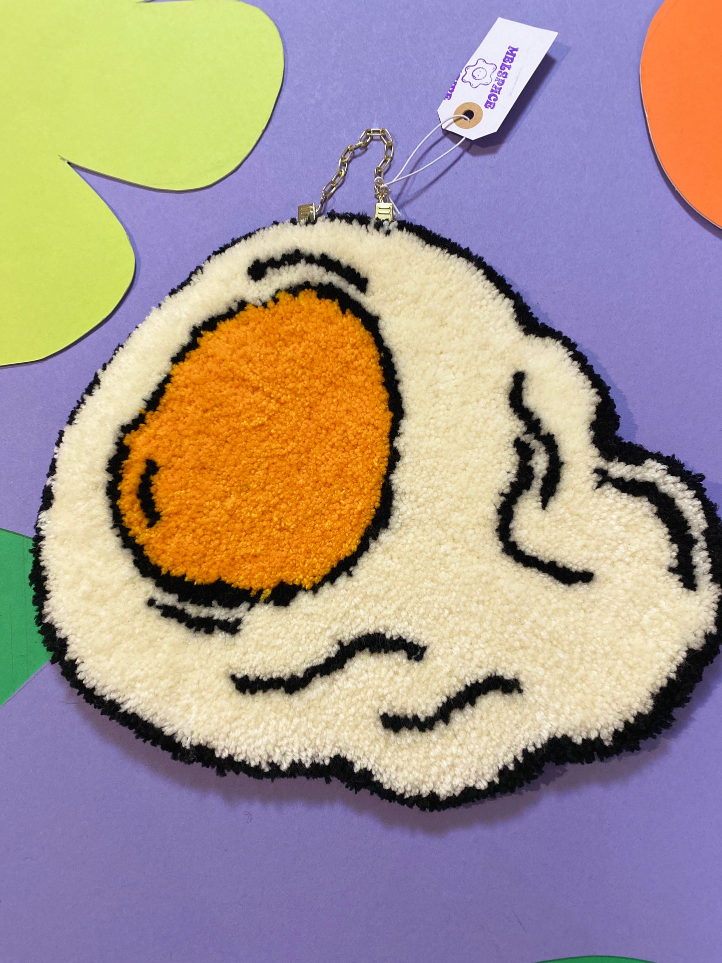 Melty Fried Egg Rug Wall Hang